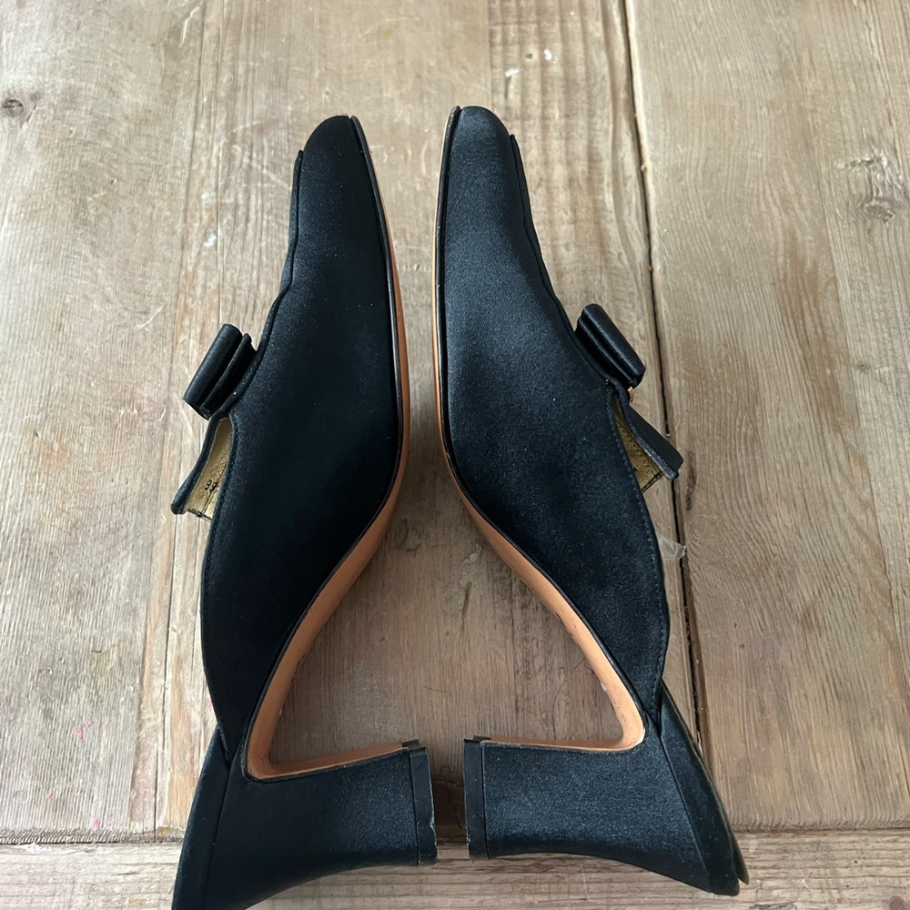 Salvatore Ferragamo Black and Gold Mules - Picture 11 of 15